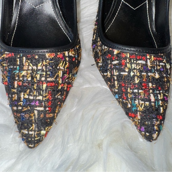 Charlies by Charles David Sweetness Black Multicolor Tweed Stiletto Heels 8.5 - Picture 3 of 13
